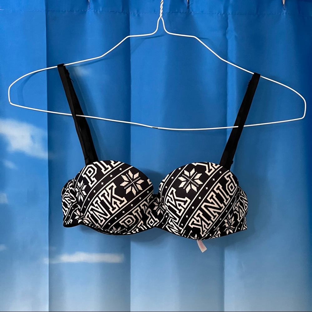 Victoria's Secret Pink Bra Wear Everywhere Multi Way Push Up Snowflake 32B